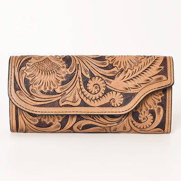 OHLAY WALLET Hand Tooled Genuine Leather women bag western handbag purse